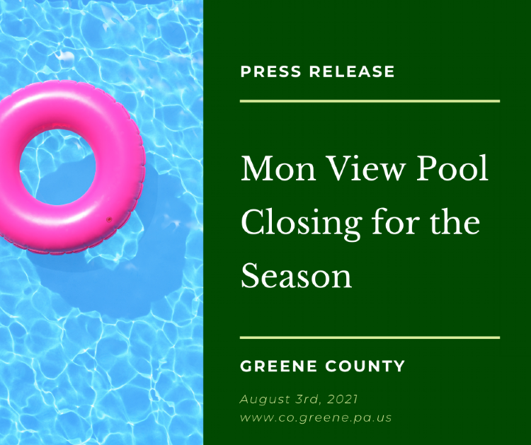 Press Release Graphic for Mon View Pool Closing