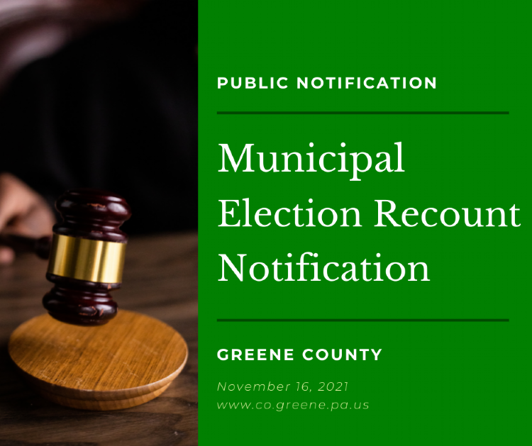 Graphic for Municipal Election Recount Notification