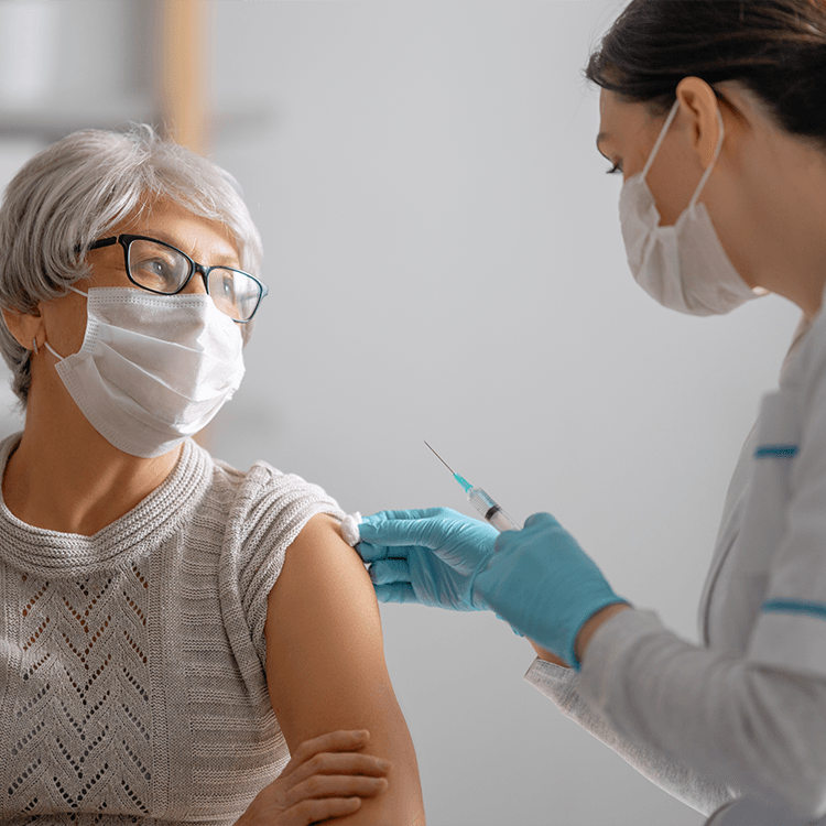 Older Woman Gets Vaccinated